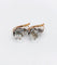 Boucles d'oreilles Dormeuses antiques en or rose 18k, argent et verres blancs 58 Facettes A07335