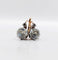 Boucles d'oreilles Dormeuses antiques en or rose 18k, argent et verres blancs 58 Facettes A07335