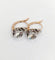 Boucles d'oreilles Dormeuses antiques en or rose 18k, argent et verres blancs 58 Facettes A07335