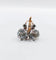 Boucles d'oreilles Dormeuses antiques en or rose 18k, argent et verres blancs 58 Facettes A07335