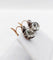 Boucles d'oreilles Dormeuses antiques en or rose 18k, argent et verres blancs 58 Facettes A07335