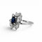 Bague 54 Bague marguerite moderniste en or 18 ct, saphir et diamants 58 Facettes RI-1052
