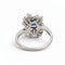Bague 54 Bague marguerite moderniste en or 18 ct, saphir et diamants 58 Facettes RI-1052