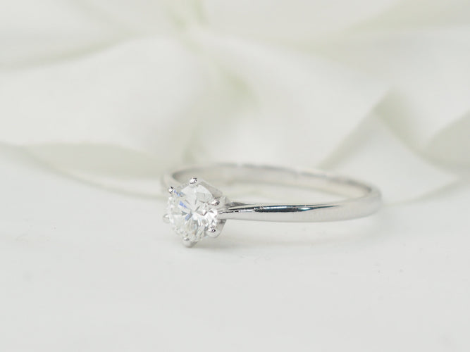 Bague 58 Solitaire - Bague en or blanc et diamant 0,50 ct 58 Facettes 33535