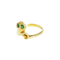 Bague serpent en or jaune 585 et émeraudes