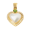 Pendentif Pendentif cœur en or jaune 750, perle Mabé, péridot et diamants 58 Facettes