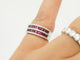 Bague 51 Bague en or blanc avec rubis calibrés et diamants 58 Facettes 33787