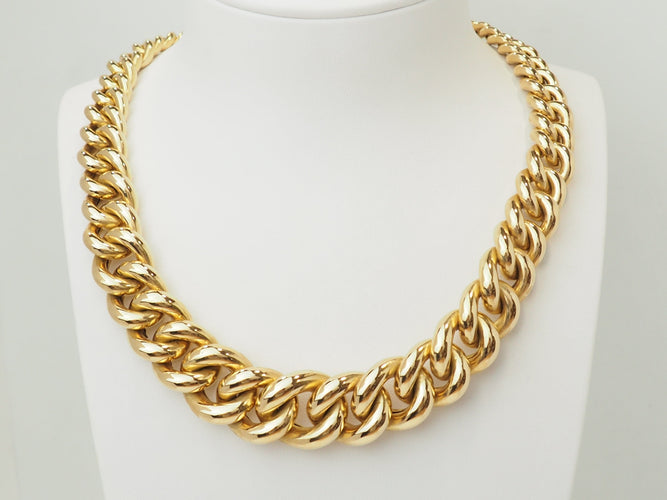 Collier Collier ras de cou gourmette en or jaune 18 carats 58 Facettes 28886