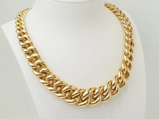 Collier Collier ras de cou gourmette en or jaune 18 carats 58 Facettes 28886