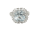 Bague 53.5 Bague entourage en or blanc, aigue-marine et diamants 58 Facettes 33802