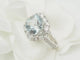 Bague 53.5 Bague entourage en or blanc, aigue-marine et diamants 58 Facettes 33802
