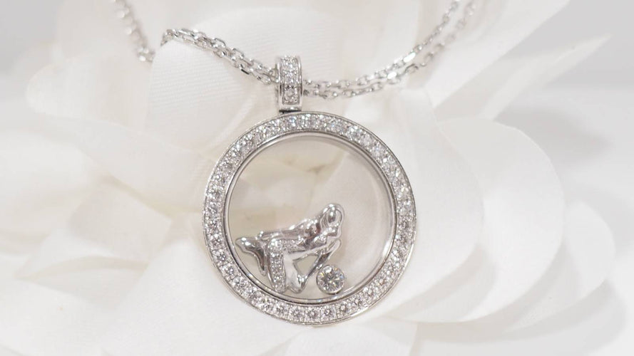 Collier Chopard Happy Diamonds - Collier en or blanc et diamants 58 Facettes 32004