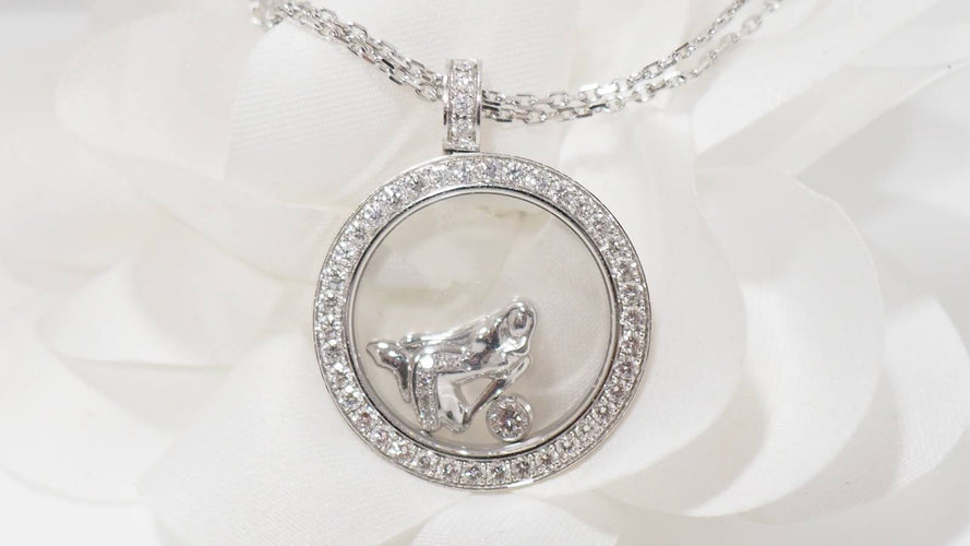 Collier Chopard Happy Diamonds - Collier en or blanc et diamants 58 Facettes 32004