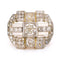 58 Bague plaque géométrique rétro en or jaune 18k, platine et diamants 58 Facettes A4F65C224C8A4F5F969A6C561F2E79AA