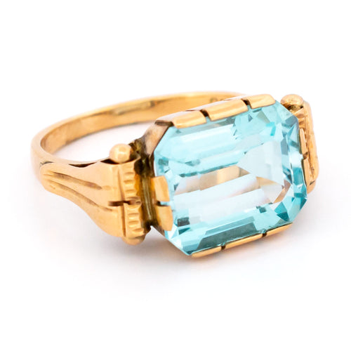 54 Bague Tank rétro en or 14 carats et topaze 58 Facettes 2A8354EC401C44B987D8D3D4B1DA56FA