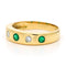 52 Bague gypsy vintage en or jaune 18k, émeraudes et diamants 58 Facettes D02162999F8B4C4A8F8C74761A84DC93