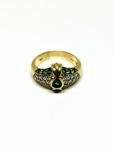 Bague 52 Piaget - Bague vintage en or jaune, émeraudes et diamants 58 Facettes Piaget