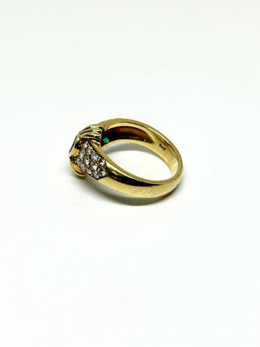 Bague 52 Piaget - Bague vintage en or jaune, émeraudes et diamants 58 Facettes Piaget
