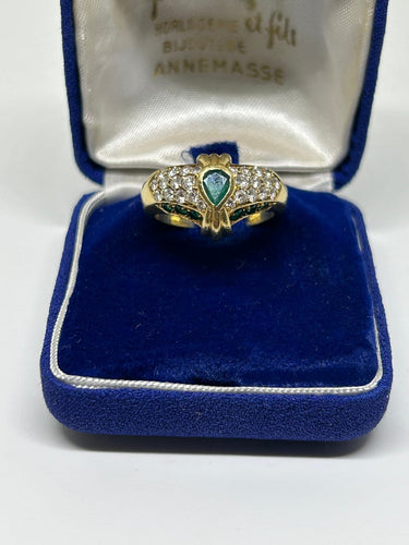 Bague 52 Piaget - Bague vintage en or jaune, émeraudes et diamants 58 Facettes Piaget