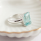 Bague 57 Bague en or blanc 585 avec aigue-marine 5,70 ct 58 Facettes HJ062614