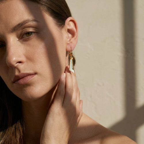 Boucles d'oreilles Boucles d'oreilles en or jaune 585 avec opales australiennes 58 Facettes HJ062610