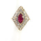 Bague 53 Bague vintage en or 14K avec rubis et diamants 58 Facettes