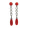Boucles d'oreilles Art déco - Boucles d'oreilles en platine, corail rouge et diamants 58 Facettes