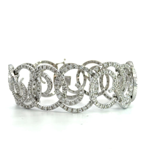 Bracelet Bracelet tourbillon en or blanc 14k et diamants 58 Facettes