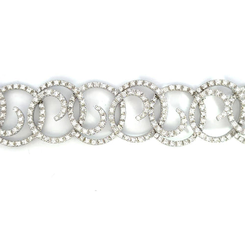 Bracelet Bracelet tourbillon en or blanc 14k et diamants 58 Facettes