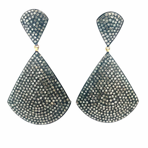 Boucles d'oreilles Boucles d'oreilles en argent, or 18 carats et diamants 58 Facettes