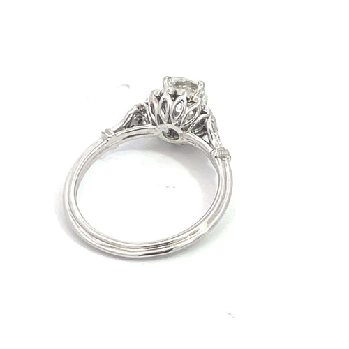Bague 53 Rosetta - Bague de fiançailles en or blanc 14k et diamant 58 Facettes