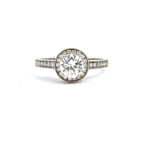 Bague 53 Bague de fiançailles en or blanc 14k et diamants 58 Facettes
