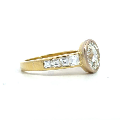 Bague 49 Bague en or 18 carats avec diamant taille européenne 1,90 ct 58 Facettes