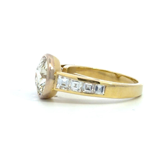 Bague 49 Bague en or 18 carats avec diamant taille européenne 1,90 ct 58 Facettes