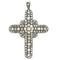 Collier Collier pendentif croix en argent et or 14K avec diamant taille ancienne 58 Facettes