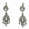 Boucles d'oreilles Georgian - Boucles d'oreilles chandelier en argent et diamants 58 Facettes