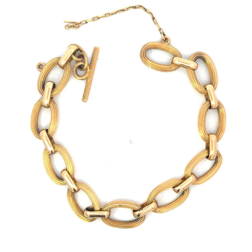 Bracelet Bracelet vintage à maillons ovales en or 18 carats 58 Facettes