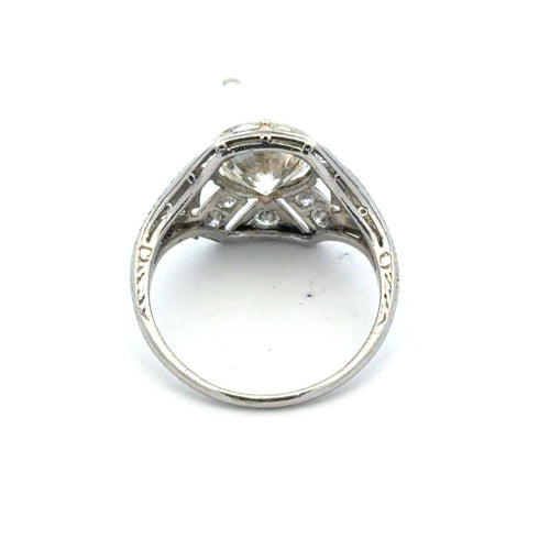 Bague 53 Art déco - Bague en platine et diamant 58 Facettes