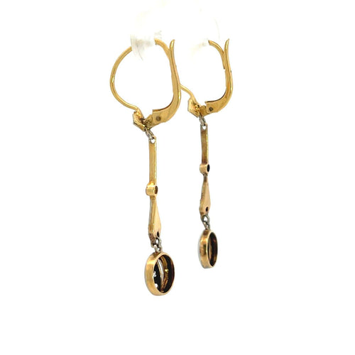 Boucles d'oreilles Boucles d'oreilles pendantes victoriennes en or 18 ct, platine et diamants 58 Facettes