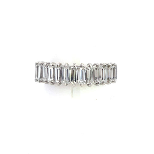 Bague 56 Bague demi-éternité en platine et diamants baguette 58 Facettes