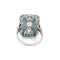 Bague 56 Style Art déco - Bague en platine avec diamants et turquoise 58 Facettes