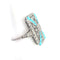 Bague 56 Style Art déco - Bague en platine avec diamants et turquoise 58 Facettes