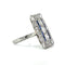 Bague 51 Art déco - Bague en platine, diamants et saphirs 58 Facettes