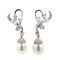 Boucles d'oreilles Boucles d'oreilles pendantes 1950 en platine, perles et diamants 58 Facettes