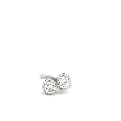 Bague 48 Toi et Moi - Bague en platine et diamants 58 Facettes UN0145