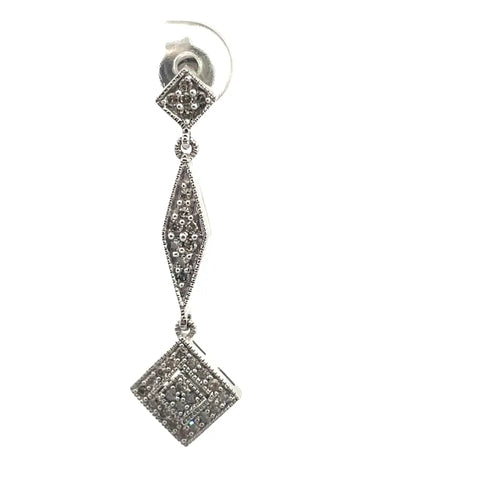 Boucles d'oreilles Boucles d'oreilles pendantes géométriques en or blanc et diamants 58 Facettes UN0151