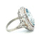 Bague 54 Bague ovale en platine avec aigue-marine et diamants 58 Facettes