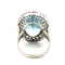 Bague 54 Bague ovale en platine avec aigue-marine et diamants 58 Facettes