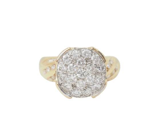 Bague 51 Bague en or jaune et diamants 58 Facettes 33400
