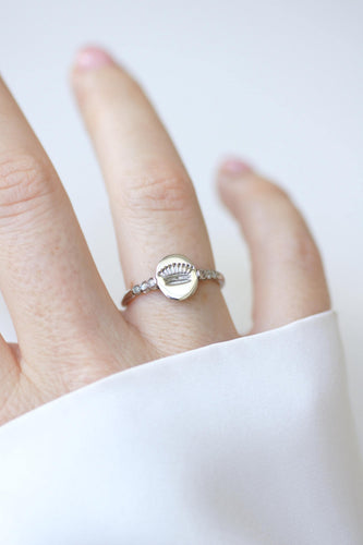 Bague 57 Bague ancienne - Couronne de comte en platine et diamants 58 Facettes